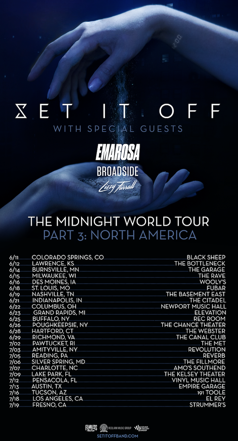 SET IT OFF ANNOUNCE SUMMER 2019 U.S. TOUR PLANS BAND TO EMBARK ON THE  MIDNIGHT WORLD TOUR PART 3 BEGINNING JUNE 11 NEW ALBUM MIDNIGHT OUT NOW -  The Photo Pit