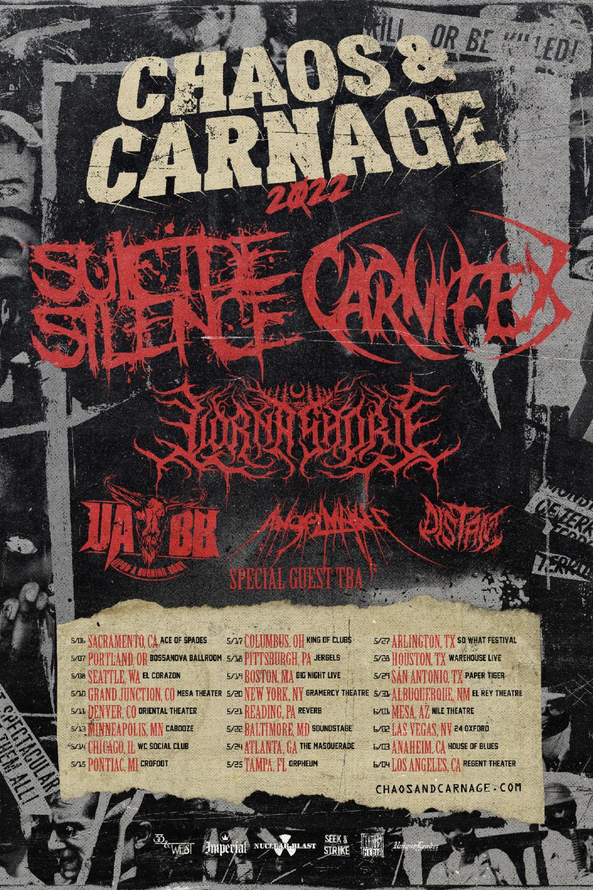 CHAOS & CARNAGE TOUR 2022 TOUR DATES AND LINE UP ANNOUNCED COHEADLINED
