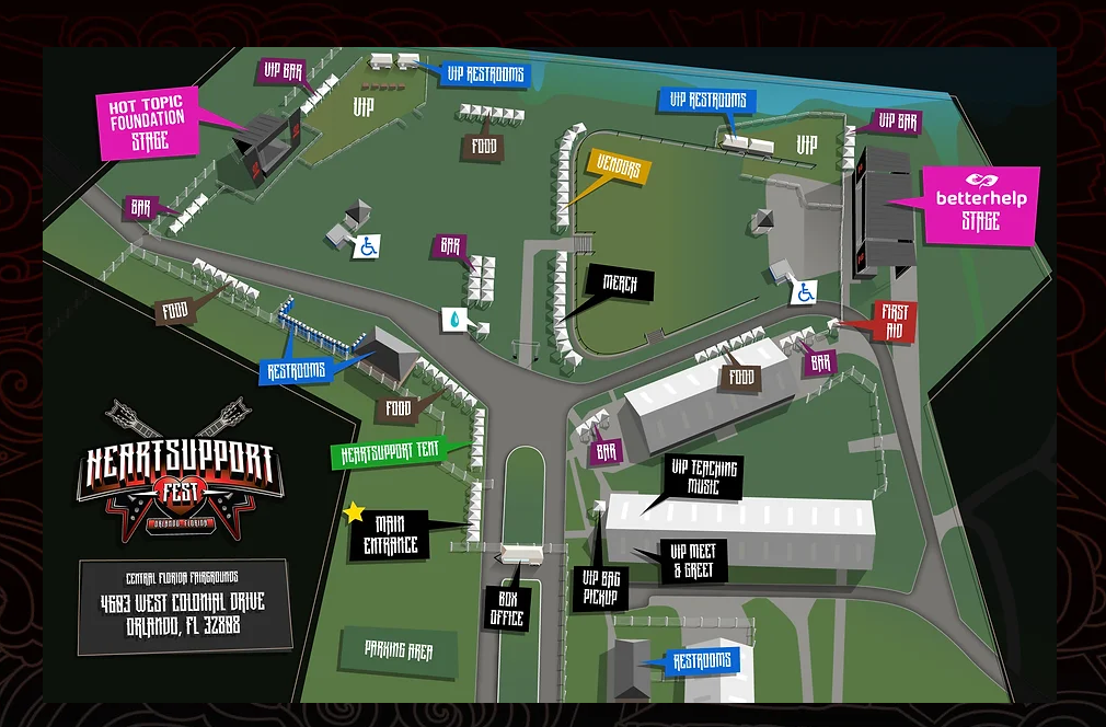 HEARTSUPPORT FEST MAP AND VIP MEET AND GREET SCHEDULE - The Photo Pit