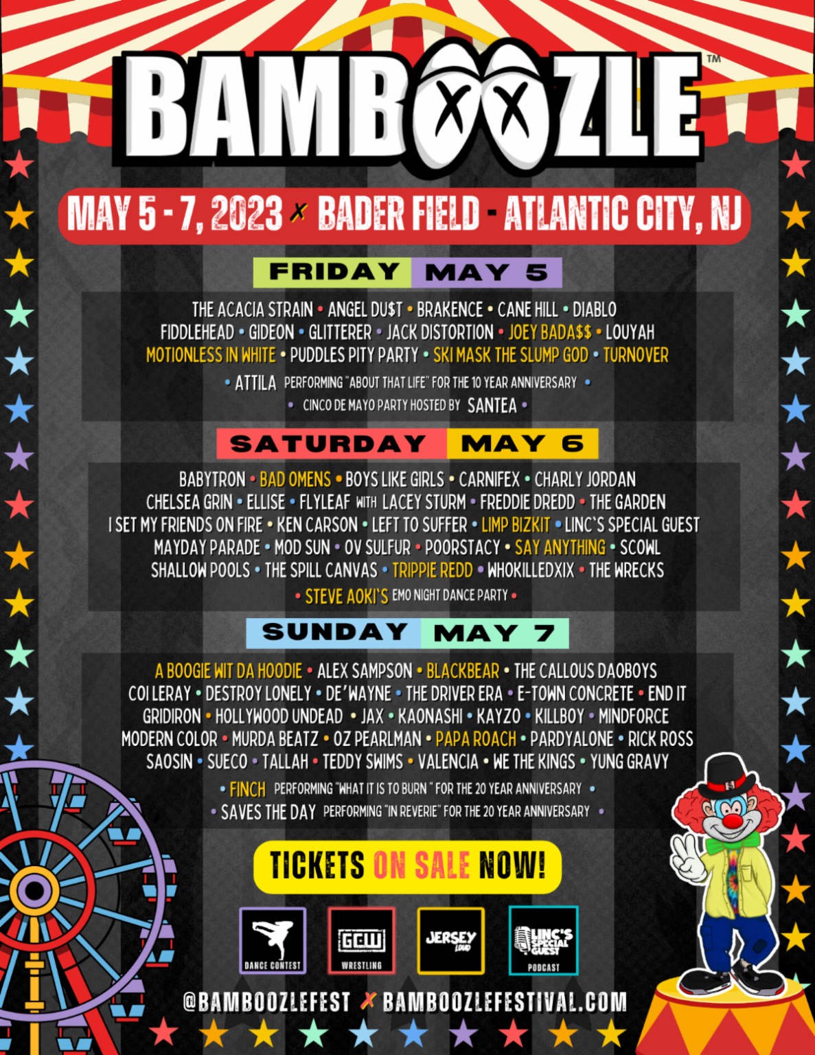 BAMBOOZLE FESTIVAL ANNOUNCES UPDATED 2023 LINE UP INCLUDING A BOOGIE